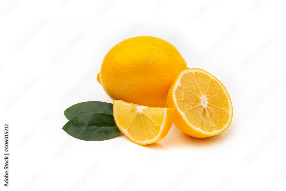 Yellow lemon on a white background. Natural vitamin, anti-influenza and antiviral ingredient. Yellow lemon on a white background. Natural vitamin, anti-influenza and antiviral ingredient.