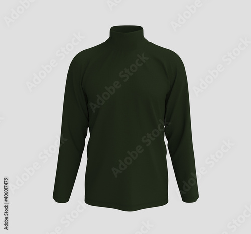 Longsleeves turtleneck shirt, 3d rendering, 3d illustration