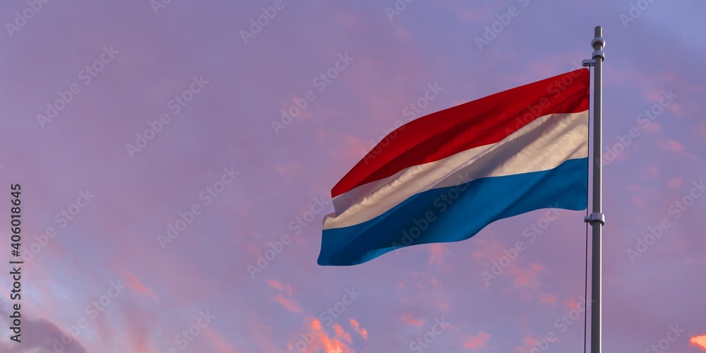 3d rendering of the national flag of the Netherlands