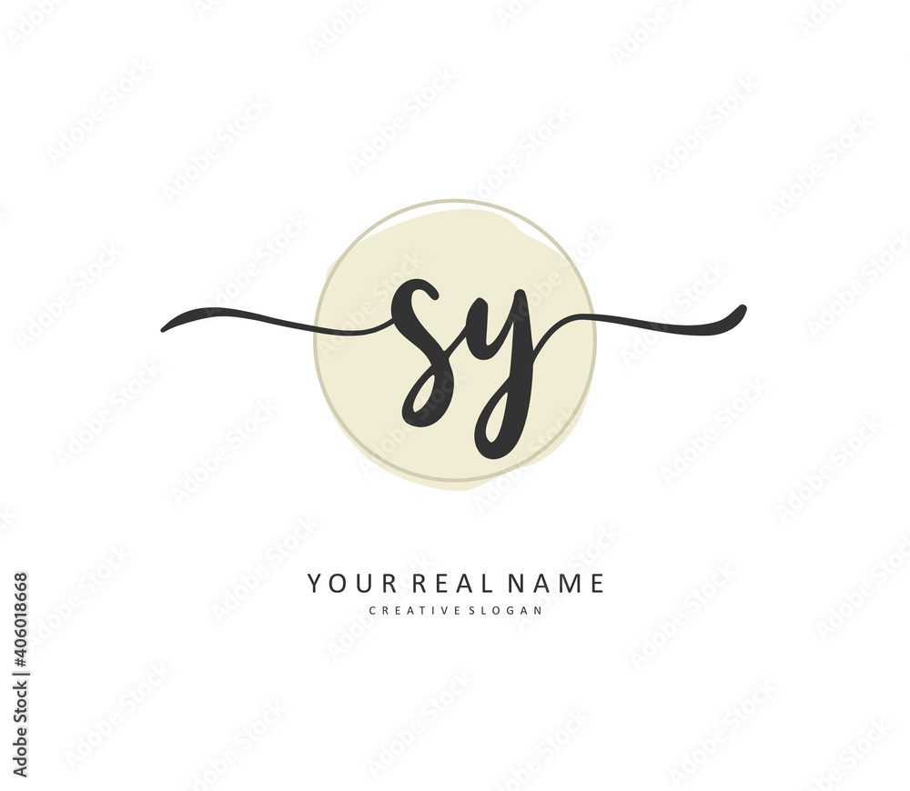 SY Initial letter handwriting and signature logo. A concept handwriting initial logo with template element. SY Initial letter handwriting and signature logo. A concept handwriting initial logo with template element.