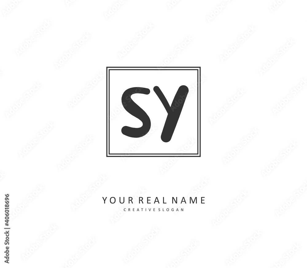 SY Initial letter handwriting and signature logo. A concept handwriting initial logo with template element. SY Initial letter handwriting and signature logo. A concept handwriting initial logo with template element.