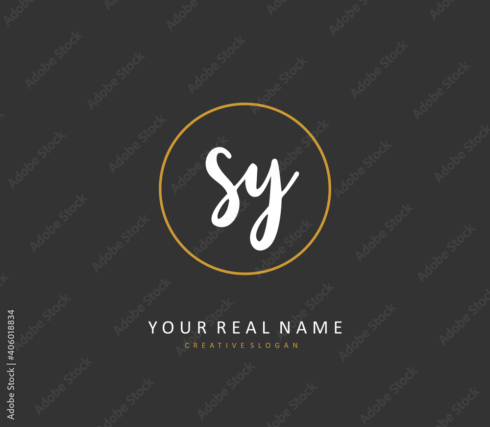SY Initial letter handwriting and signature logo. A concept handwriting initial logo with template element. SY Initial letter handwriting and signature logo. A concept handwriting initial logo with template element.