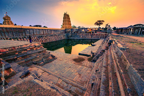 sunset over the river, Hampi, Karnataka, India