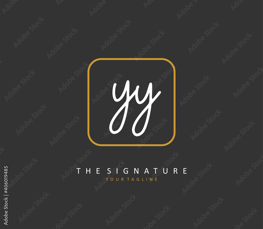 YY Initial letter handwriting and signature logo. A concept handwriting initial logo with template element. YY Initial letter handwriting and signature logo. A concept handwriting initial logo with template element.