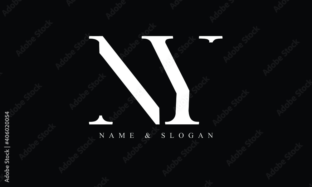 NY, YN, N, Y abstract letters logo monogram - obrazy, fototapety, plakaty 
