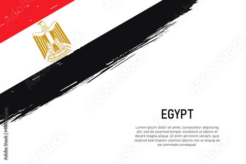 Grunge styled brush stroke background with flag of Egypt
