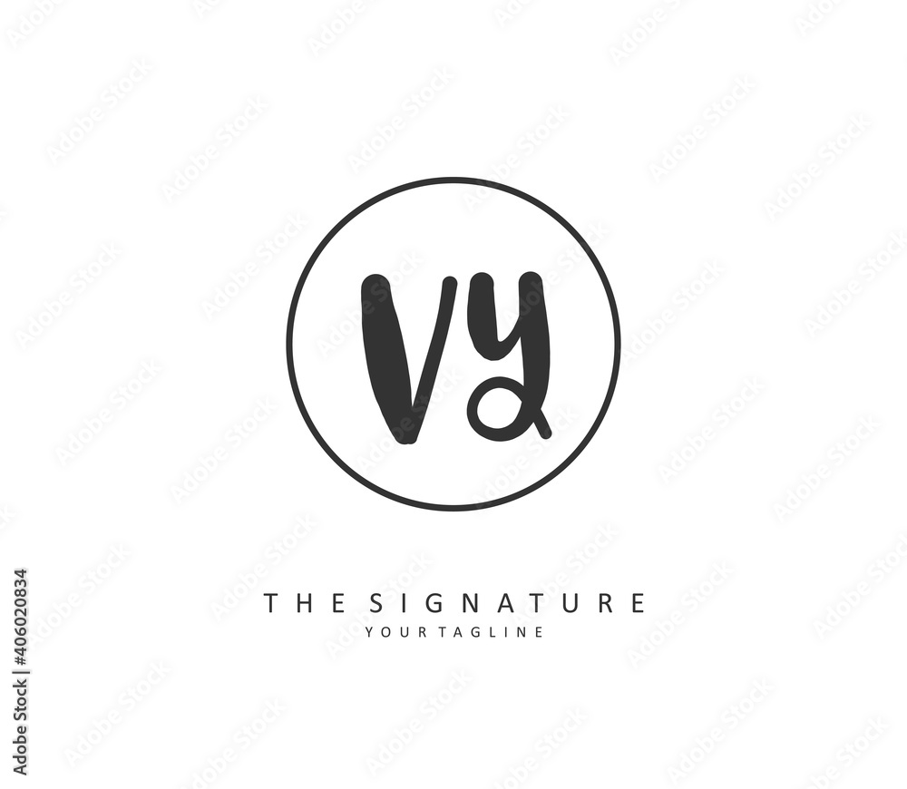 VY Initial letter handwriting and signature logo. A concept handwriting initial logo with template element. VY Initial letter handwriting and signature logo. A concept handwriting initial logo with template element.