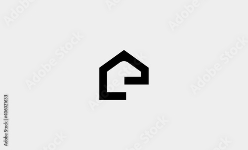 letter e house logo design vector illustration