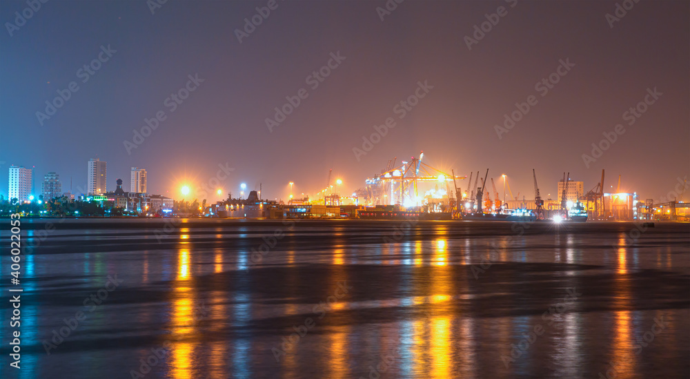 Port of Mersin at night - Mersin, Turkey