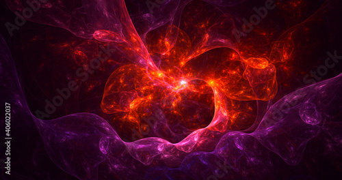 3D rendering abstract colorful fractal light background