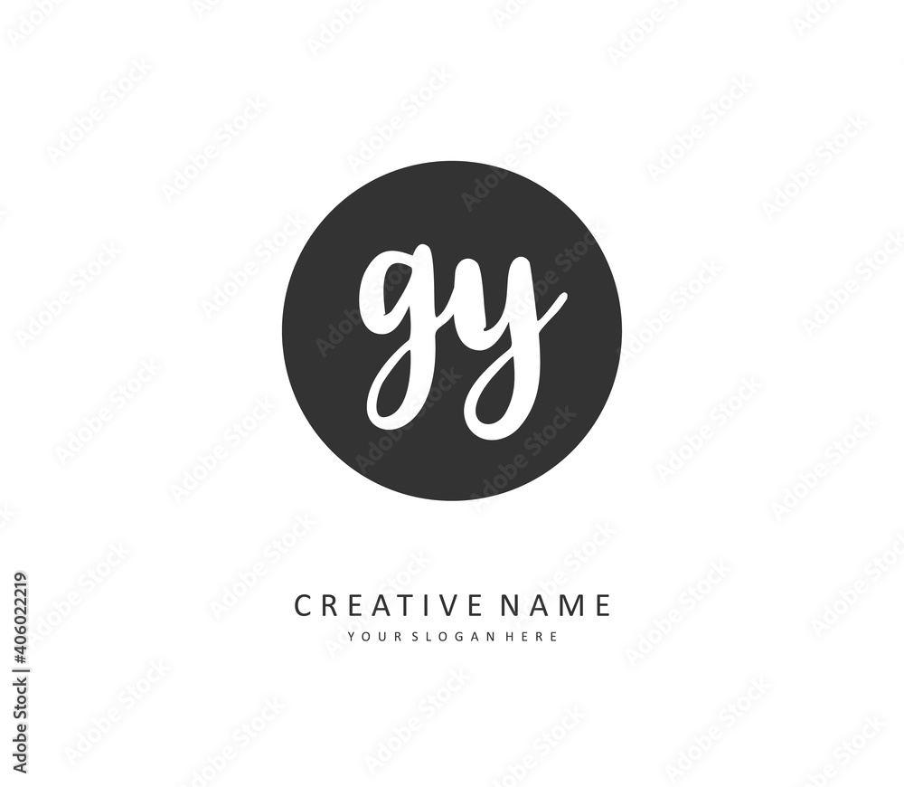 GY Initial letter handwriting and signature logo. A concept handwriting initial logo with template element. GY Initial letter handwriting and signature logo. A concept handwriting initial logo with template element.