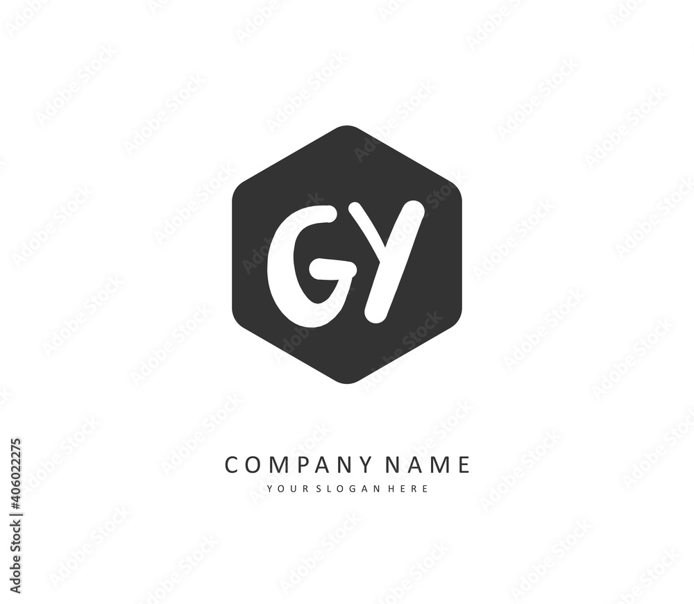 GY Initial letter handwriting and signature logo. A concept handwriting initial logo with template element. GY Initial letter handwriting and signature logo. A concept handwriting initial logo with template element.