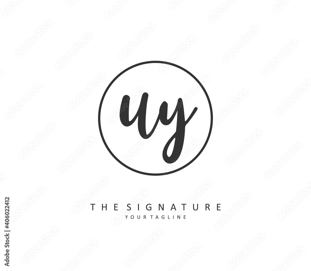 UY Initial letter handwriting and signature logo. A concept handwriting initial logo with template element. UY Initial letter handwriting and signature logo. A concept handwriting initial logo with template element.