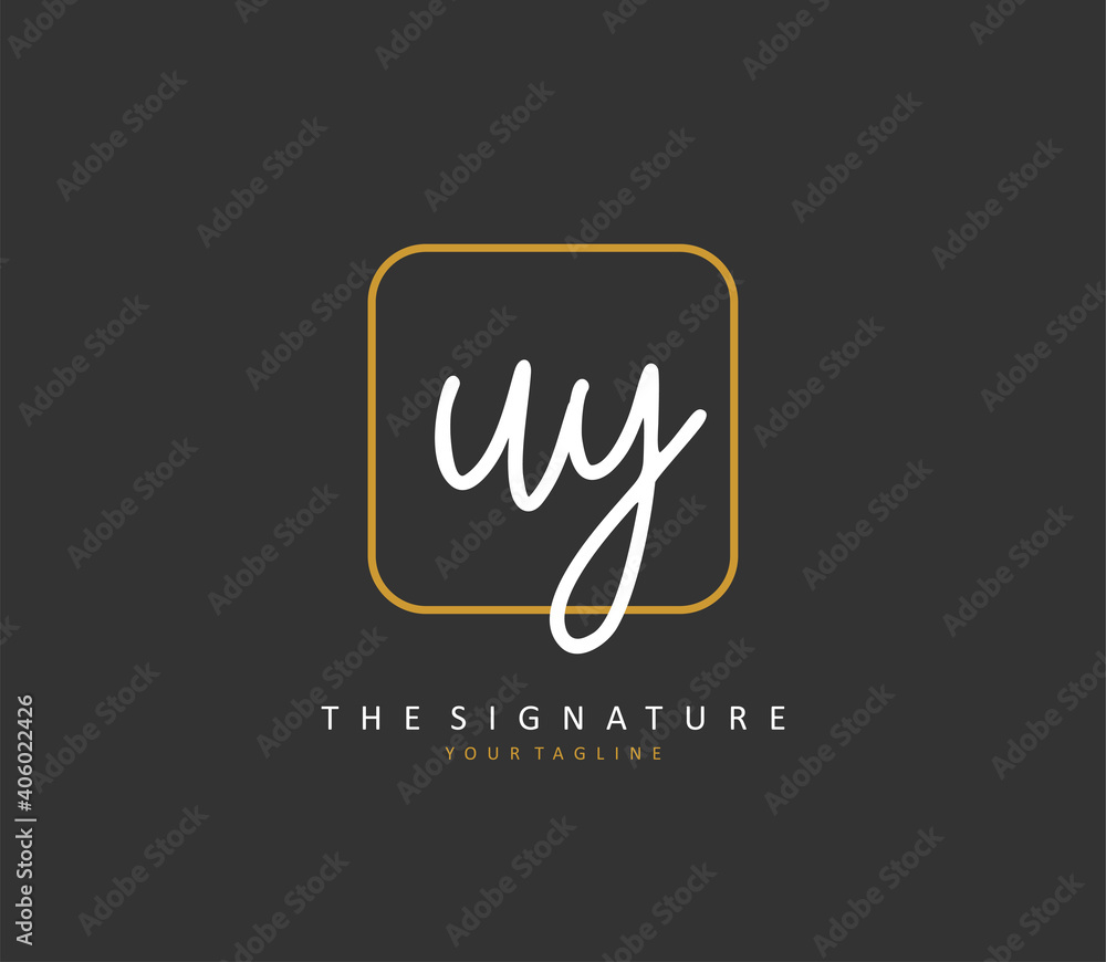 UY Initial letter handwriting and signature logo. A concept handwriting initial logo with template element. UY Initial letter handwriting and signature logo. A concept handwriting initial logo with template element.