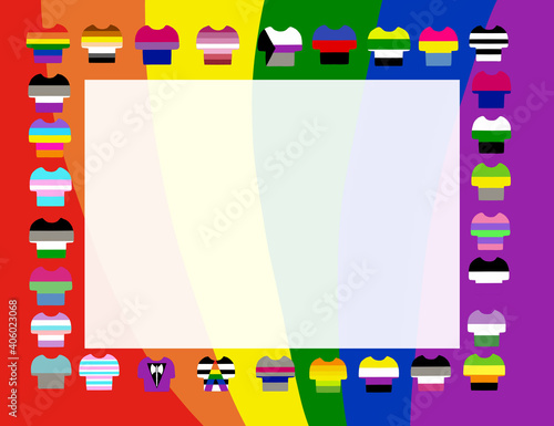 LGBTQ　ポストカード　フラッグカラー