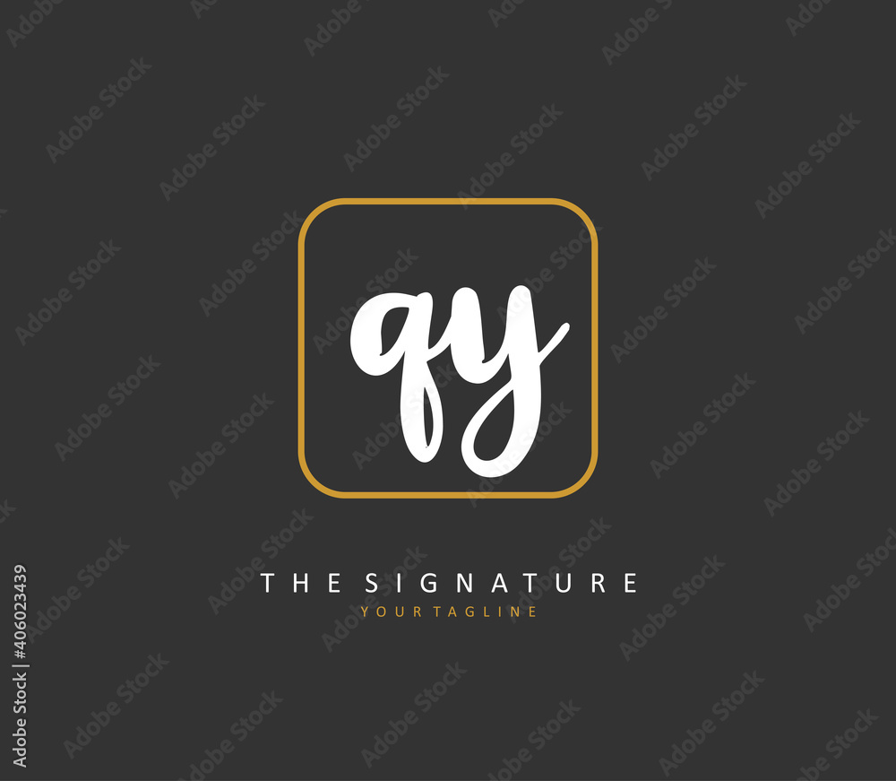 QY Initial letter handwriting and signature logo. A concept handwriting initial logo with template element. QY Initial letter handwriting and signature logo. A concept handwriting initial logo with template element.
