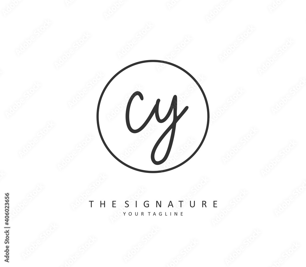 CY Initial letter handwriting and signature logo. A concept handwriting initial logo with template element. CY Initial letter handwriting and signature logo. A concept handwriting initial logo with template element.