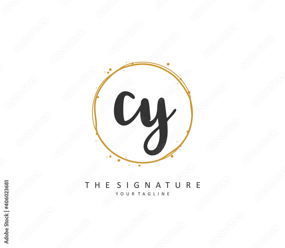 CY Initial letter handwriting and signature logo. A concept handwriting initial logo with template element. CY Initial letter handwriting and signature logo. A concept handwriting initial logo with template element.