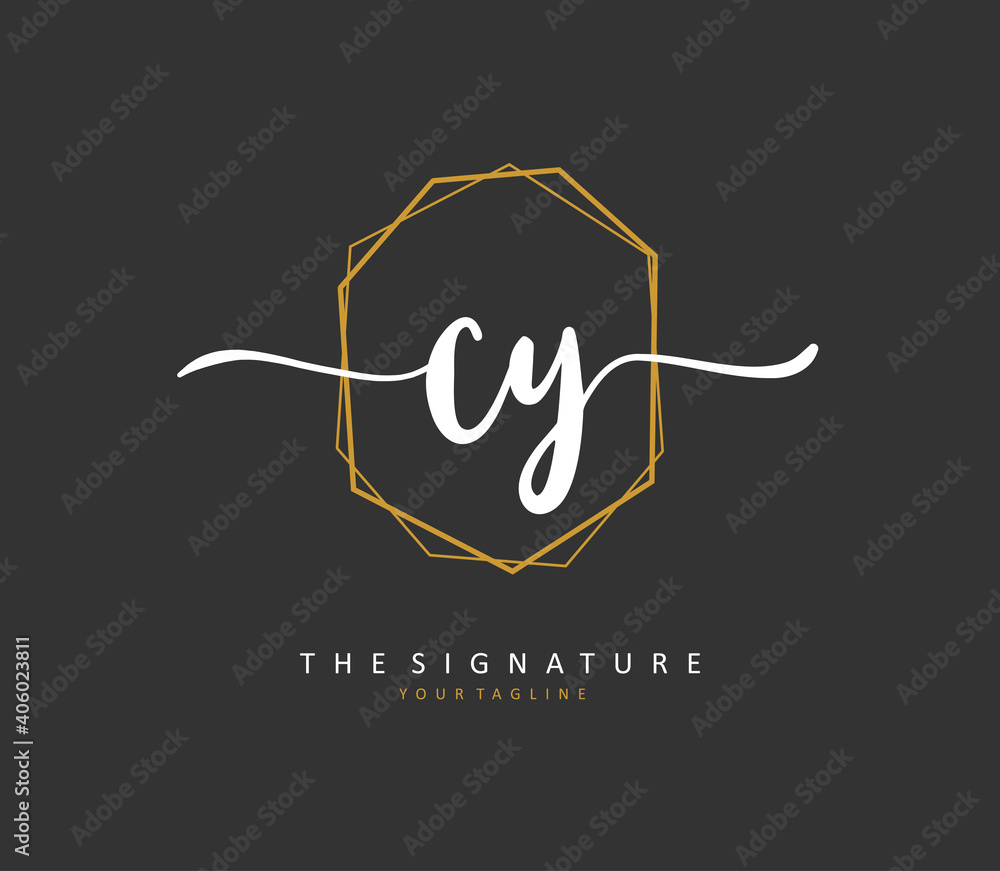 CY Initial letter handwriting and signature logo. A concept handwriting initial logo with template element. CY Initial letter handwriting and signature logo. A concept handwriting initial logo with template element.