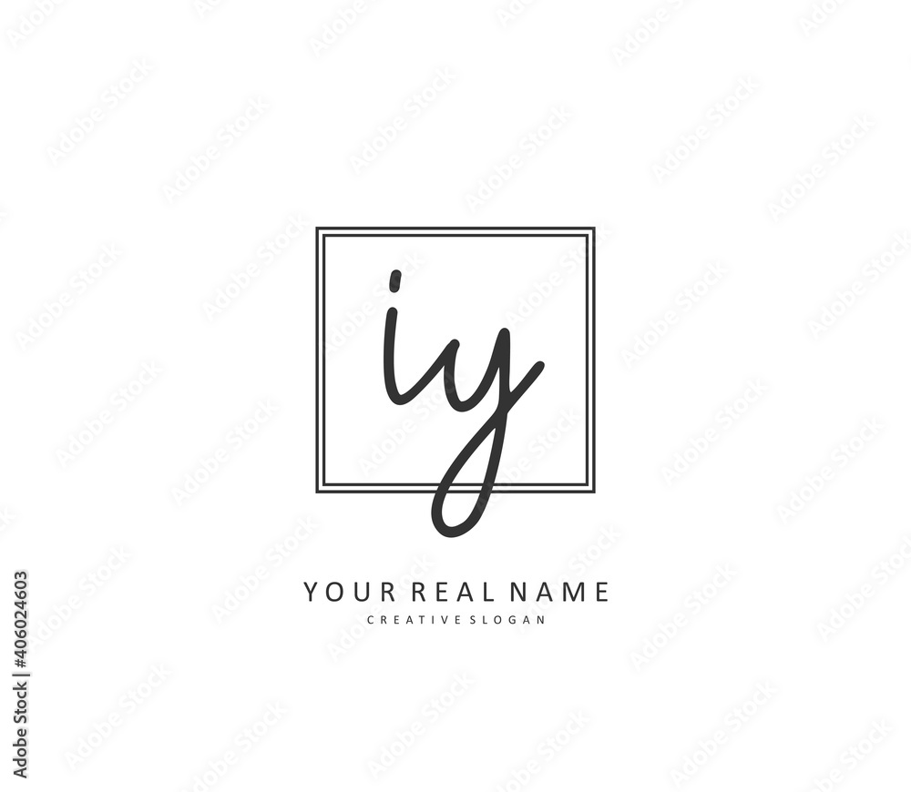 IY Initial letter handwriting and signature logo. A concept handwriting initial logo with template element. IY Initial letter handwriting and signature logo. A concept handwriting initial logo with template element.
