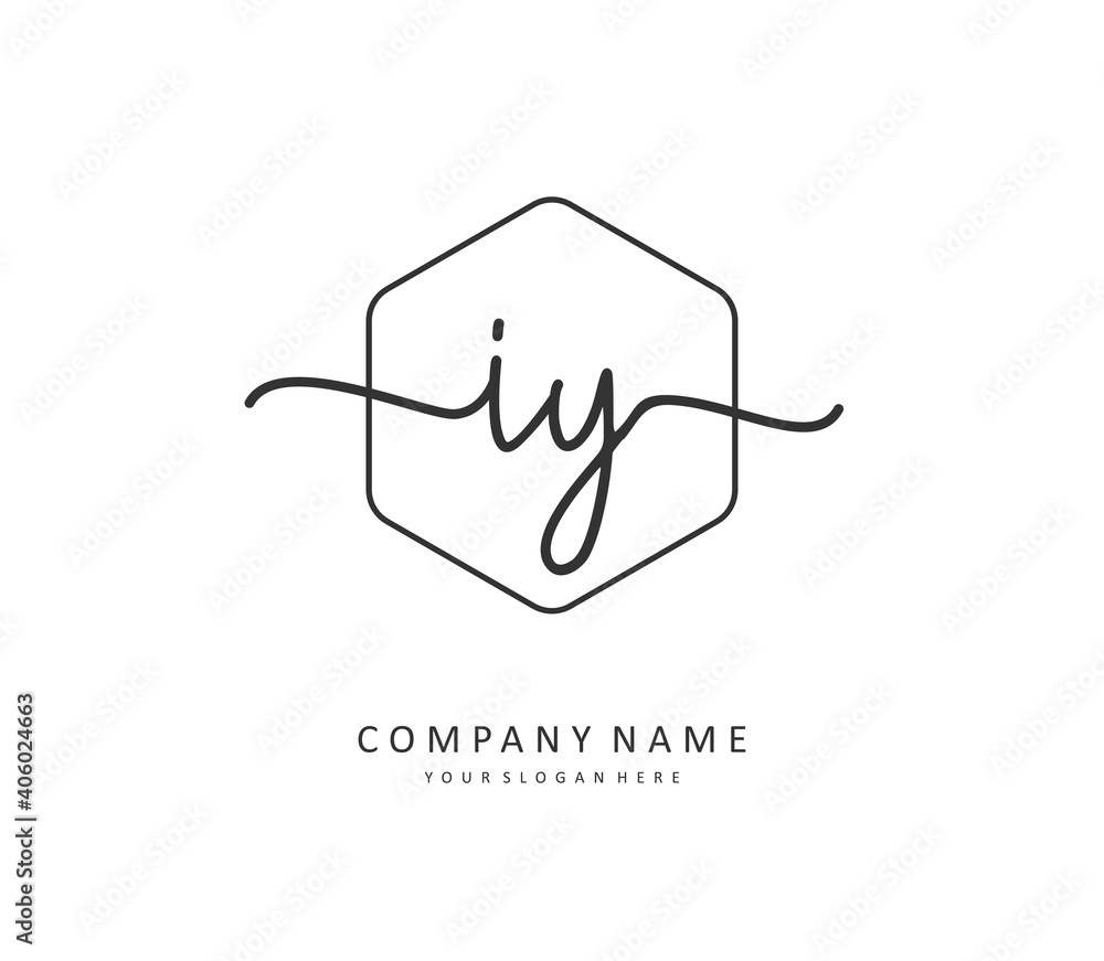 IY Initial letter handwriting and signature logo. A concept handwriting initial logo with template element. IY Initial letter handwriting and signature logo. A concept handwriting initial logo with template element.