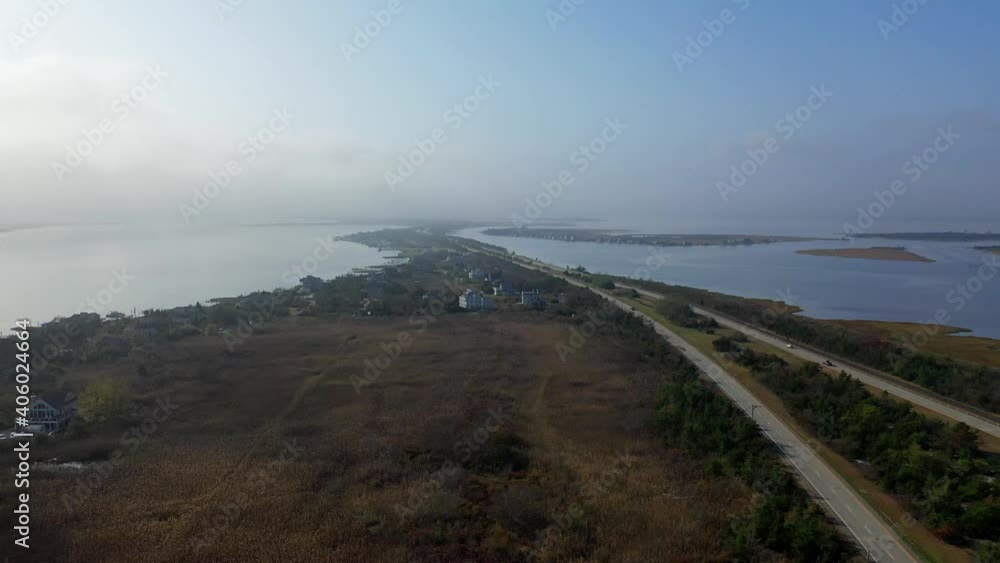Aerial View of an Open Field Near Ocean Parkway in Long Island