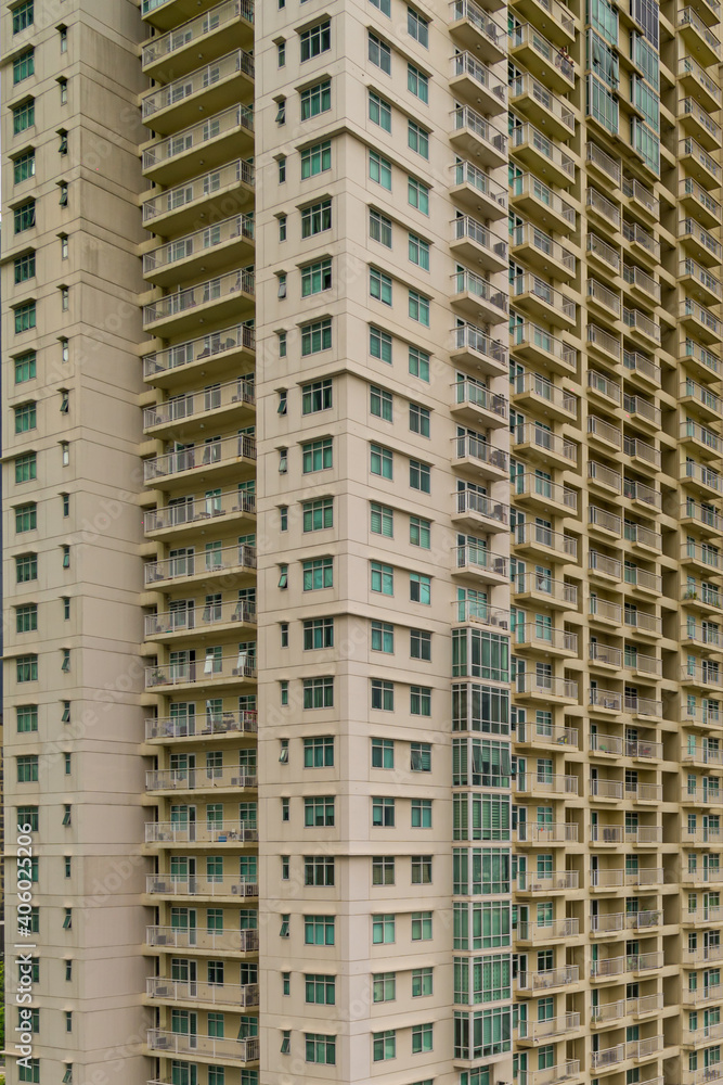 Vertical photo of condo apartment in big city