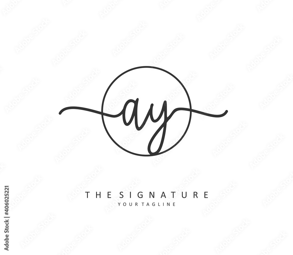 AY Initial letter handwriting and signature logo. A concept handwriting initial logo with template element. AY Initial letter handwriting and signature logo. A concept handwriting initial logo with template element.