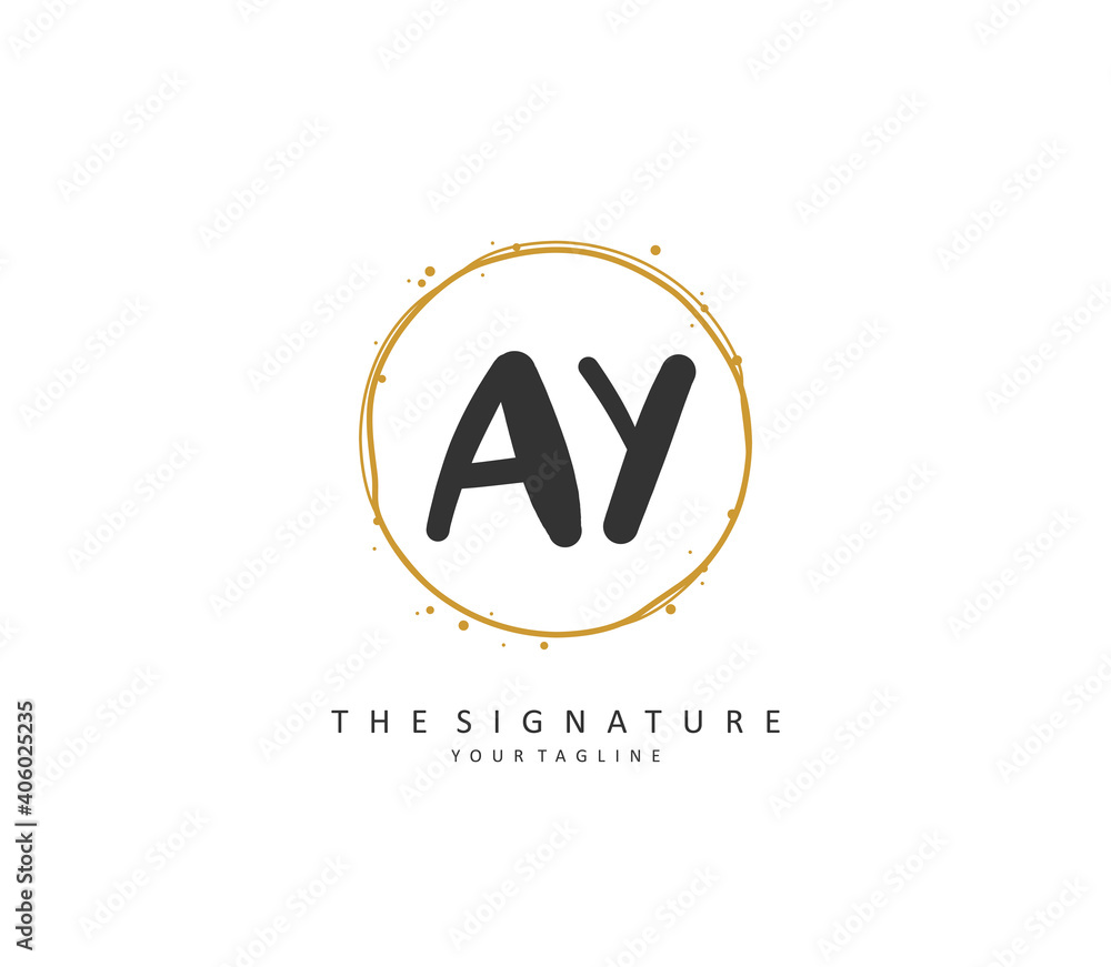 AY Initial letter handwriting and signature logo. A concept handwriting initial logo with template element. AY Initial letter handwriting and signature logo. A concept handwriting initial logo with template element.