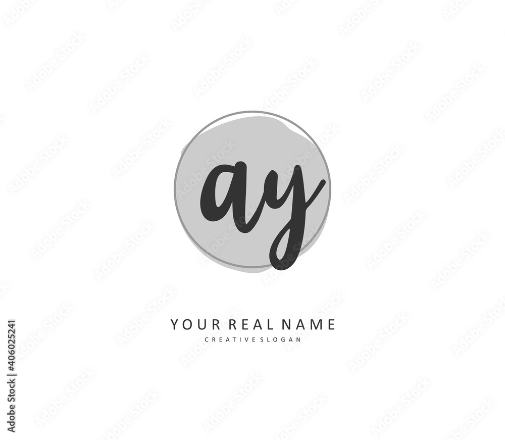 AY Initial letter handwriting and signature logo. A concept handwriting initial logo with template element. AY Initial letter handwriting and signature logo. A concept handwriting initial logo with template element.