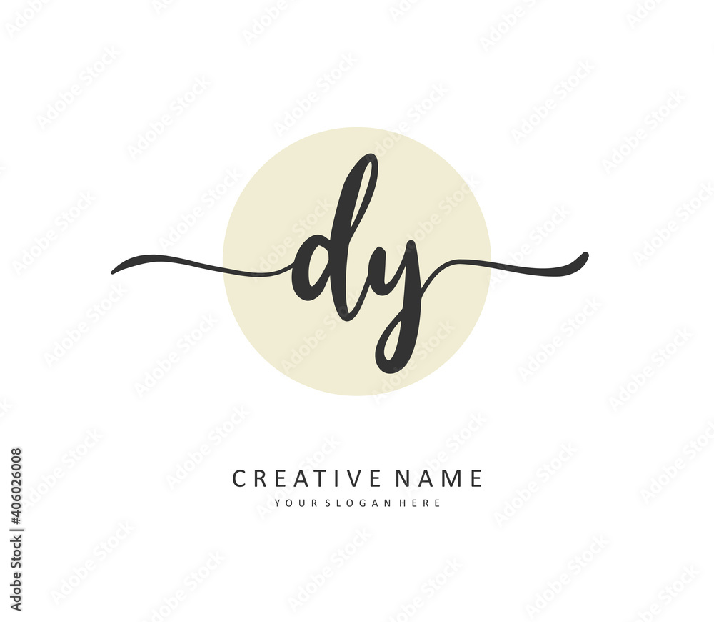 DY Initial letter handwriting and signature logo. A concept handwriting initial logo with template element. DY Initial letter handwriting and signature logo. A concept handwriting initial logo with template element.