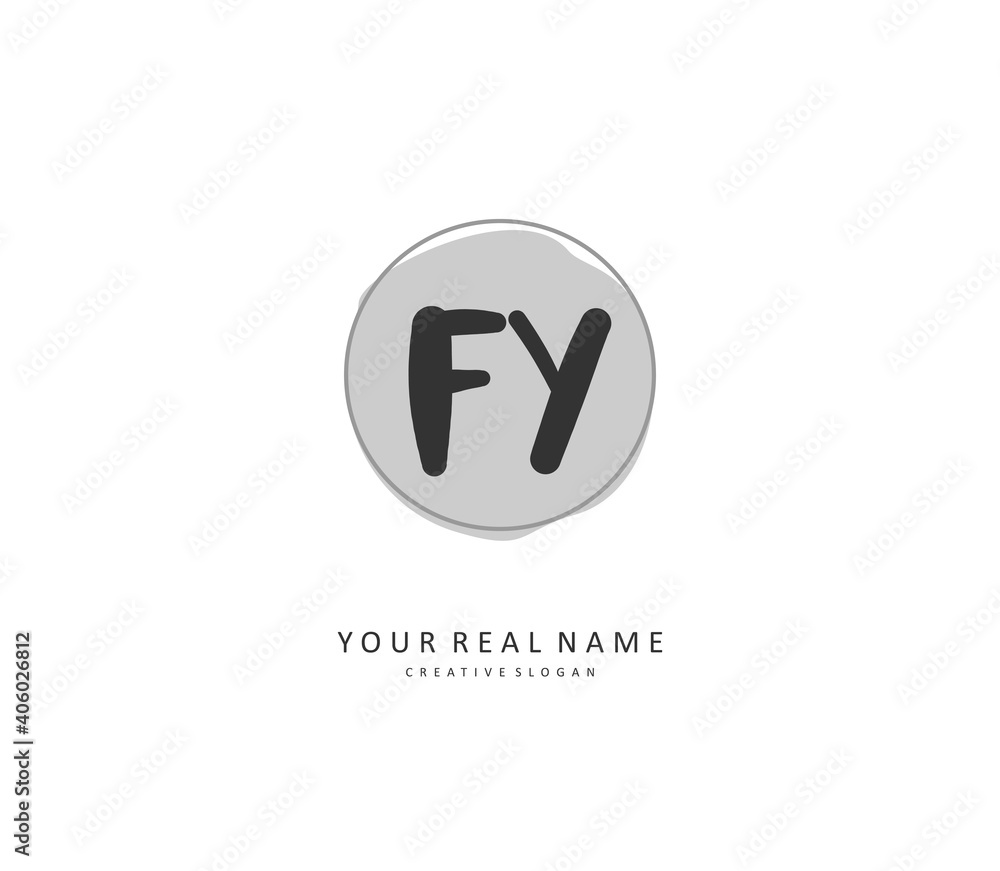 FY Initial letter handwriting and signature logo. A concept handwriting initial logo with template element. FY Initial letter handwriting and signature logo. A concept handwriting initial logo with template element.