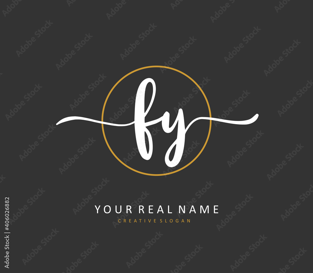 FY Initial letter handwriting and signature logo. A concept handwriting initial logo with template element. FY Initial letter handwriting and signature logo. A concept handwriting initial logo with template element.