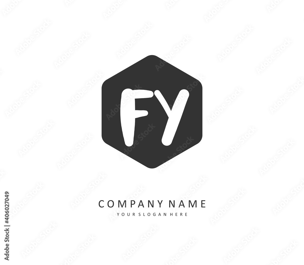 FY Initial letter handwriting and signature logo. A concept handwriting initial logo with template element. FY Initial letter handwriting and signature logo. A concept handwriting initial logo with template element.