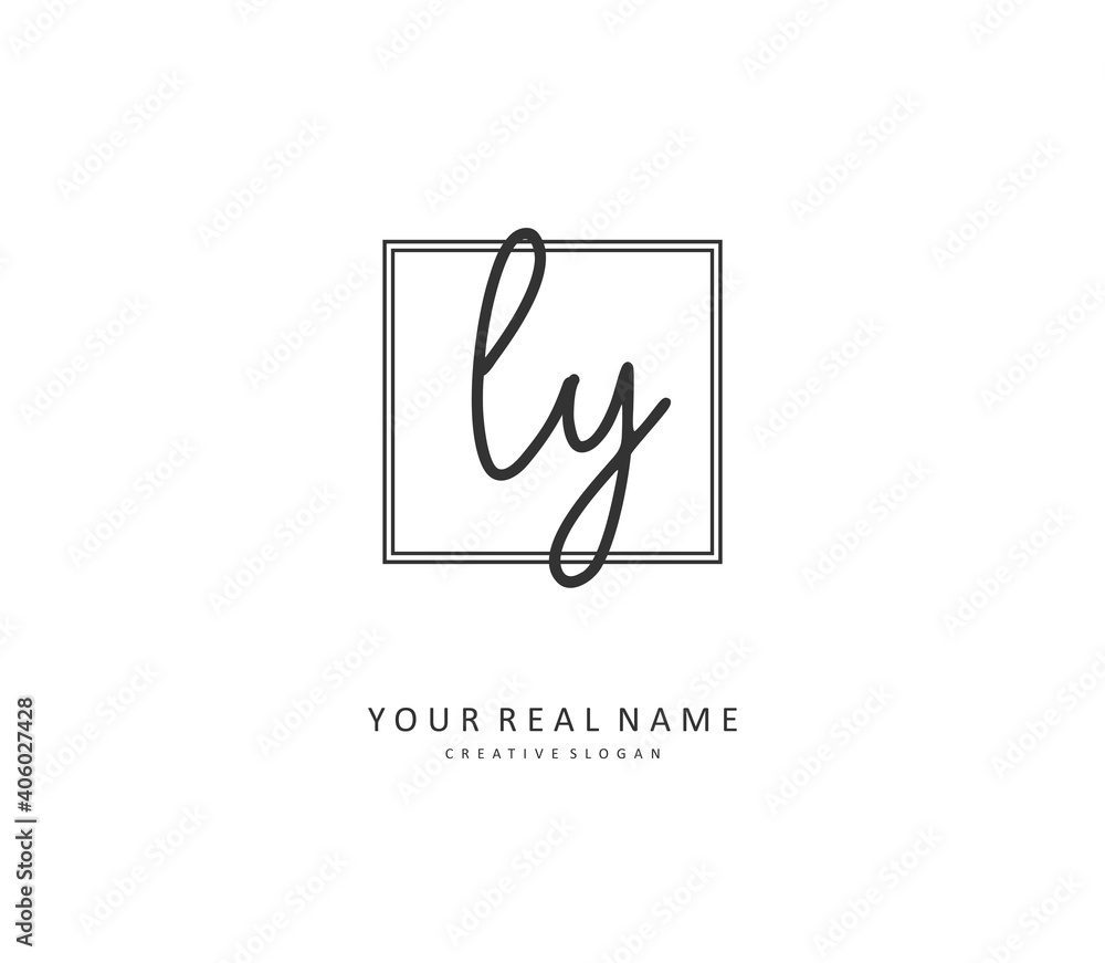 LY Initial letter handwriting and signature logo. A concept handwriting initial logo with template element. LY Initial letter handwriting and signature logo. A concept handwriting initial logo with template element.