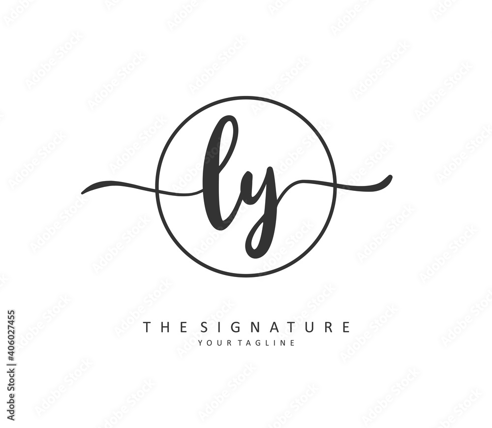 LY Initial letter handwriting and signature logo. A concept handwriting initial logo with template element. LY Initial letter handwriting and signature logo. A concept handwriting initial logo with template element.