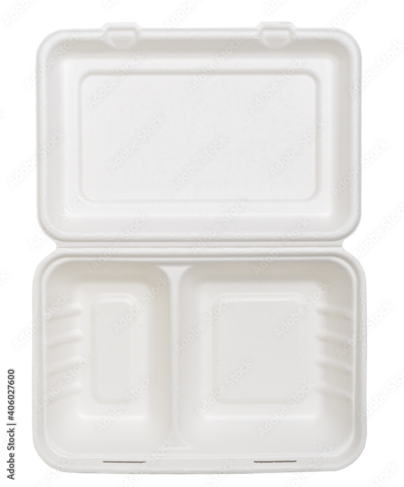 Menu box for takeaway food, made of biodegradable material, in white Menu box for takeaway food, made of biodegradable material, in white