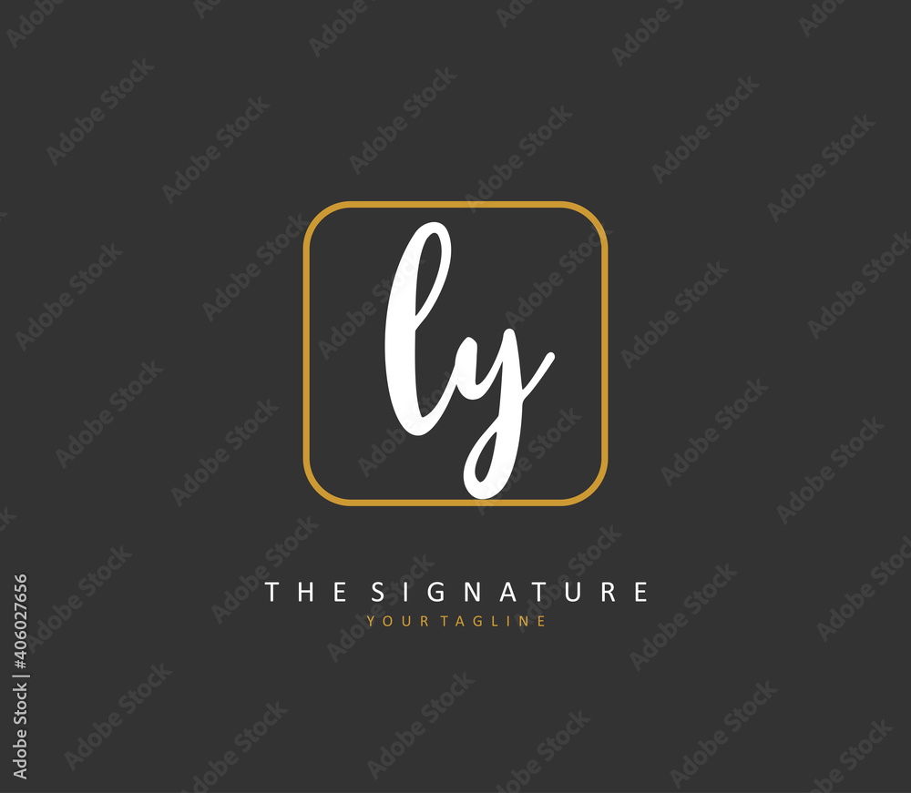 LY Initial letter handwriting and signature logo. A concept handwriting initial logo with template element. LY Initial letter handwriting and signature logo. A concept handwriting initial logo with template element.