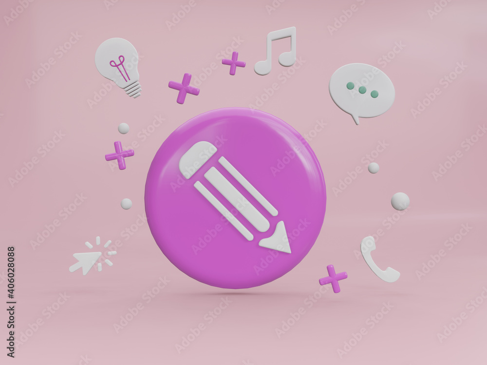 Education 3D icons, Abstract social media, Education 3D icons, Abstract social media,