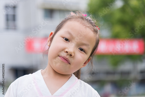 Close up of little asian girl