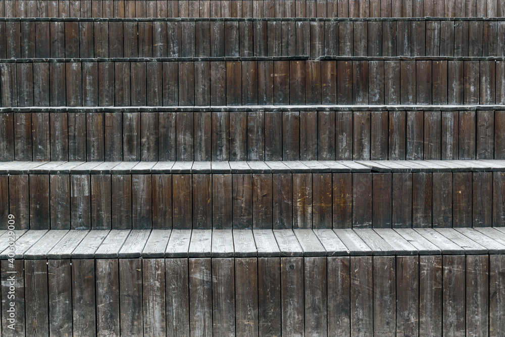 Old wooden steps for the backdrop. Terraces made of vertical planks. Natural pattern, scuffs. Old wooden steps for the backdrop. Terraces made of vertical planks. Natural pattern, scuffs.