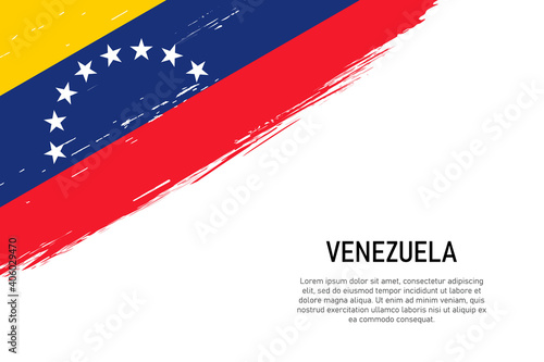 Grunge styled brush stroke background with flag of Venezuela
