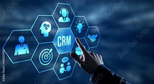 Internet, business, Technology and network concept.CRM Customer Relationship Management.