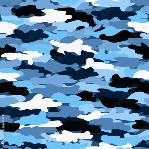 Camouflage pattern background. Classic clothing style masking camo repeat print