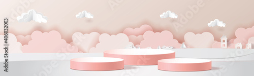 podium product stand for chrismas event or last year sell and snow town.for celebrate next year paper art
