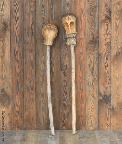 ancient magic staff with head