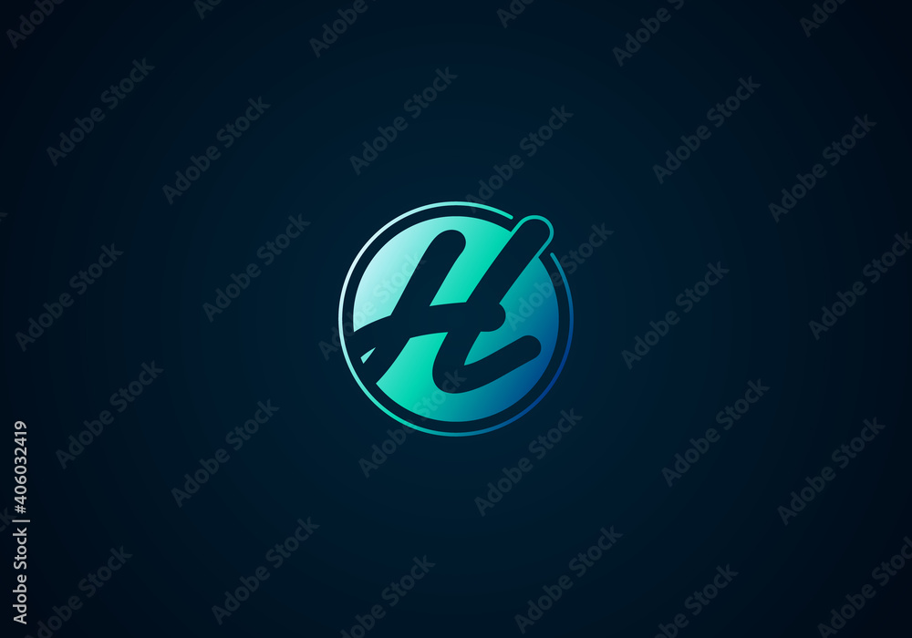 Letter H Linked Circle Logo, modern icon template, bright color light up. Letter H Linked Circle Logo, modern icon template, bright color light up.
