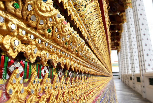 A beautiful view of Wat Arun buddhist temple in Bangkok, Thailand.