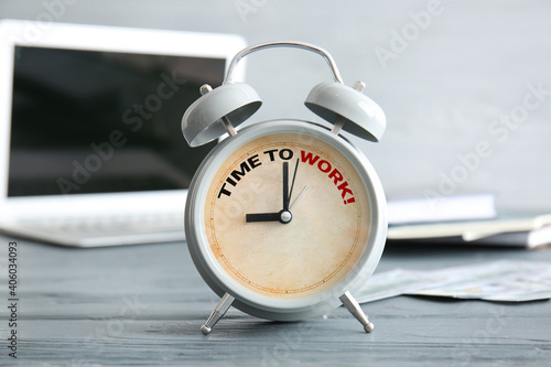 Alarm clock with text TIME ...