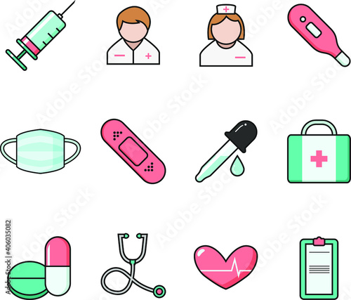 Medical and Healthcare Icon Set photo